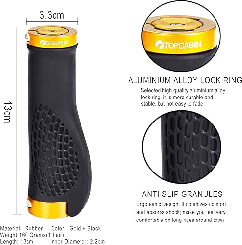 Vista 67 de Puños ergonómicos de manubrio de bicicleta, de Topcabin, con amplia superficie de agarre Estilo cuchillo