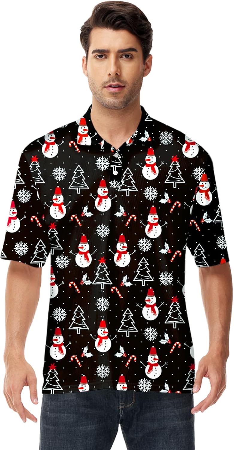 AOBUTE Men's Fat Tuesday Polo Short Sleeve Irish Shamrock Shirt Holiday Golf Top - Image 2