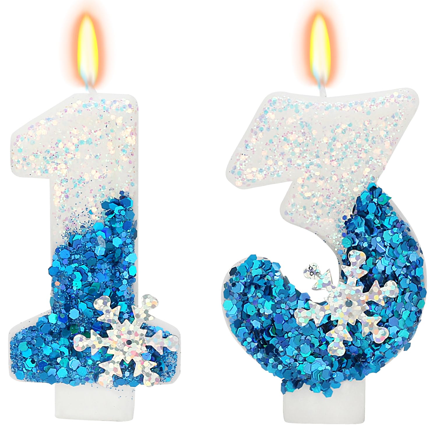 Frozen Birthday Candles - Snowflake Party Decorations -9