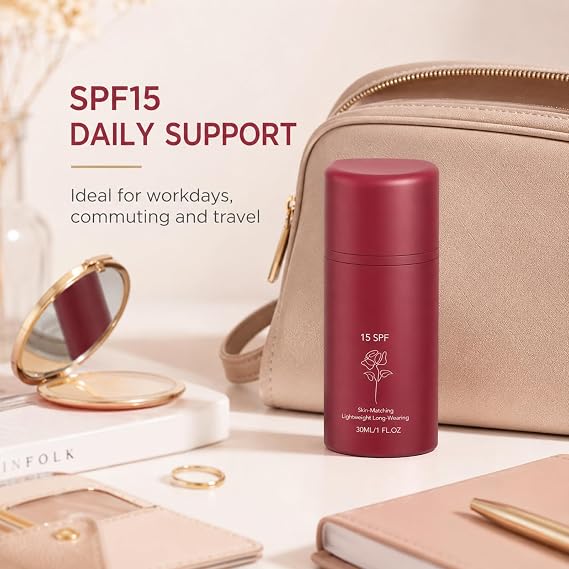 Colour Changing Foundation, Concealer, Skin Tint, Korean Makeup - SPF15 Self Adjusting Liquid Foundation with Natural Finish, Lightweight Make Up for Daily Face Coverage