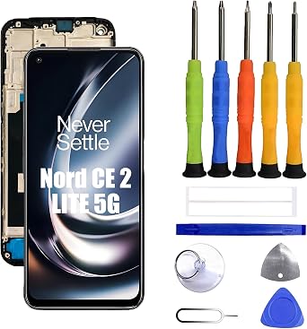 LCD Display Compatible with OnePlus Nord CE 2 Lite 5G Screen Pantalla Touch Digitizer Replacement [with Frame][with Fingerprint Function] with Repair Tool kit