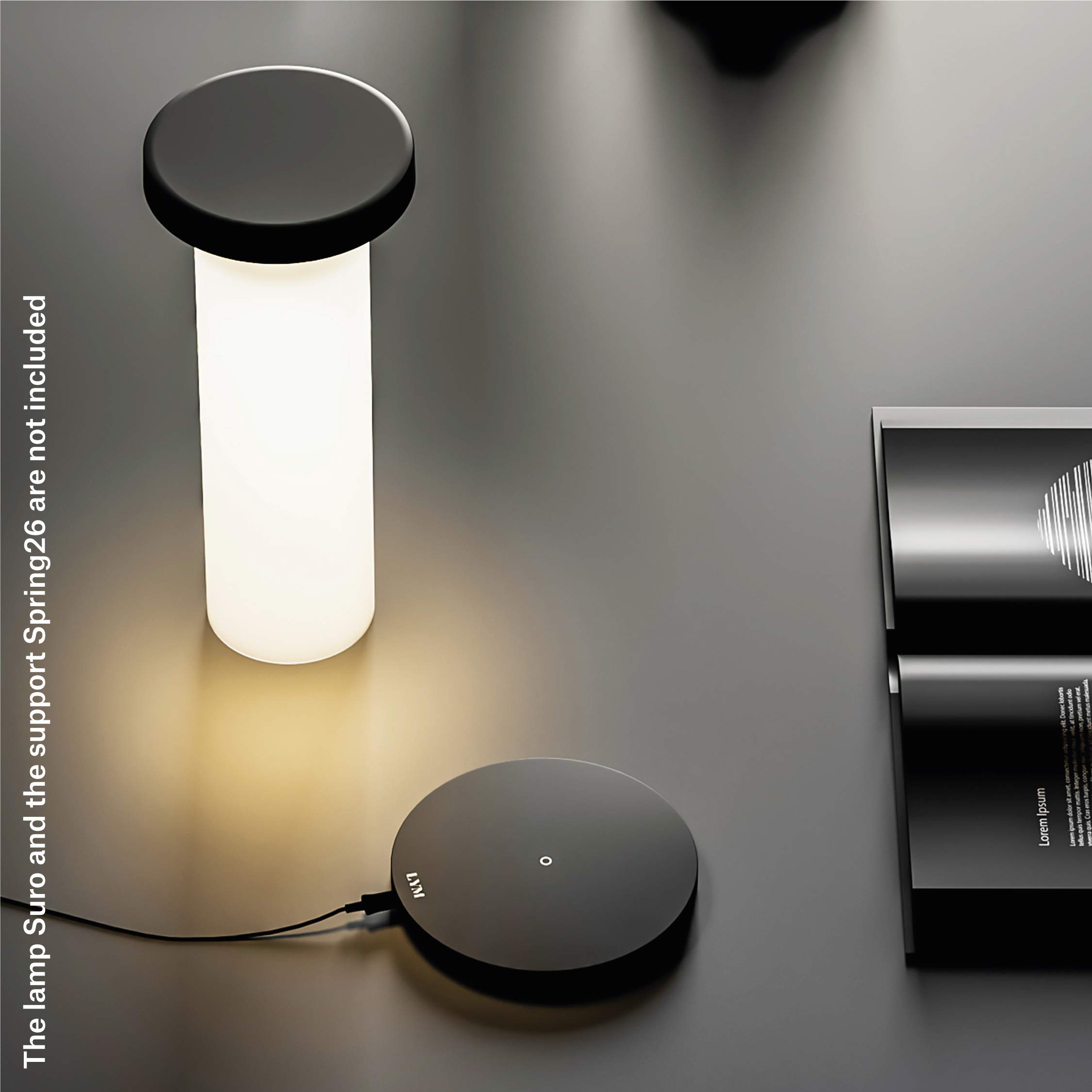 LYM - Puck - Caricatore Wireless, 5W, Qi Standard, Caricabatterie Senza Fili per Smartphone, con Alimentatore e Cavo Inclusi, Base Antiscivolo