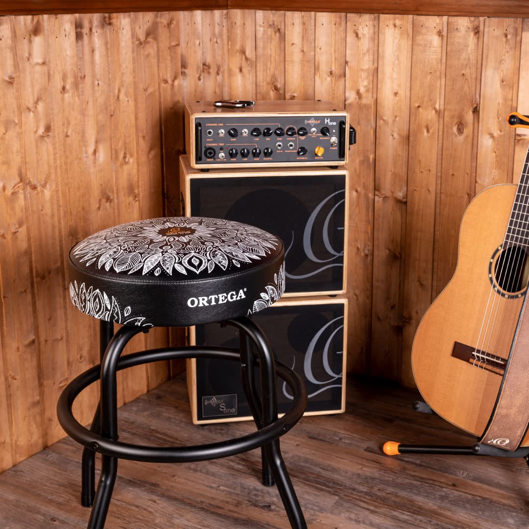 Ortega Guitars Padded Stage Stool – Per Palco, Bar, Studio, Showroom – Altezza 61 cm – White Kaleidoscope (OBS24-WHKC)