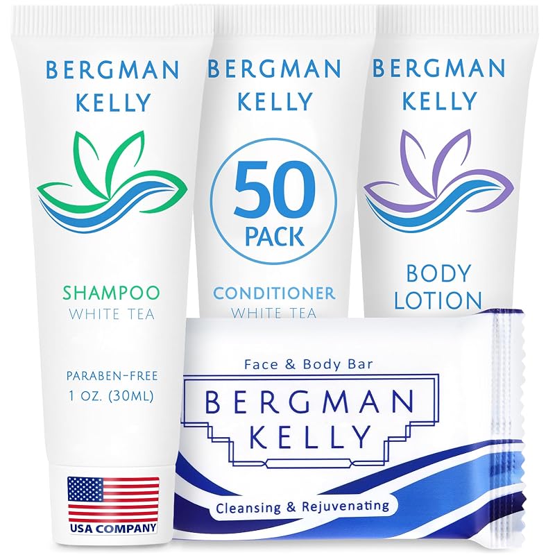 Conjunto de produtos de higiene em tamanho viagem BERGMAN KELLY com 200 itens, fragrância White Tea