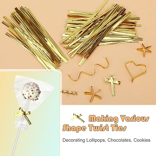 Miniatura 4 de Juego de 300 palitos y envoltorios acrílicos de 6 pulgadas, bolsas de Windspeed Cake Pop con lazos y palos, incluyendo 100 palitos transparentes