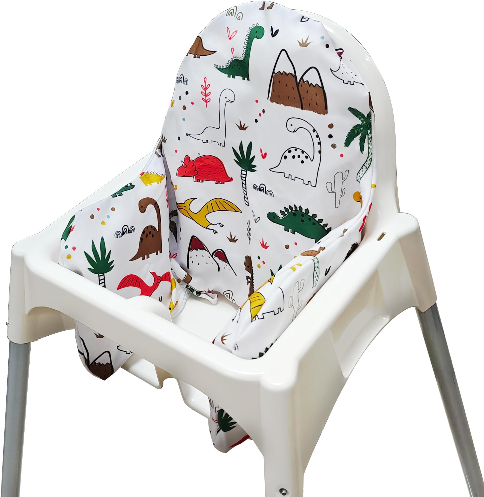 High Chair Cushion with Cover for IKEA Antilop High Chair, Wooden High Chair Pad Pillow, Built-in Inflatable Cushion