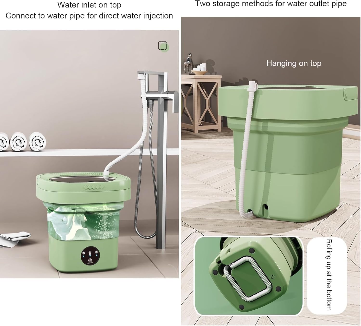 Przenośna mini pralka i suszarka - kompaktowa i lekka składana podkładka 12 l do mieszkań i akademików - technologia Deep Clean