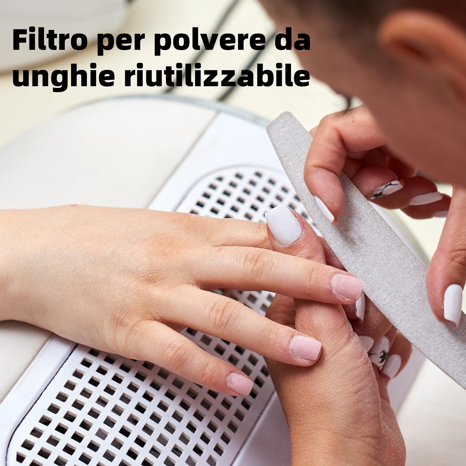 VOLTIX Aspirador de uñas profesional 40 W con 3 ventiladores – Aspirador de uñas silencioso con 2 bolsas para recoger polvo – Nail Vacuum Cleaner para reconstrucción, limado y Nail Art