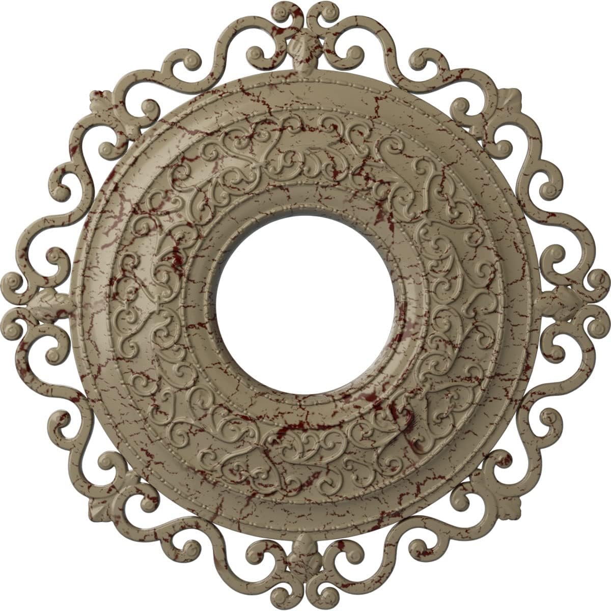 Ekena Millwork CM22ORGDC 22" x 6-1/4 x 1-3/4 Orrington Ceiling Medallion, Gobi Desert Crackle