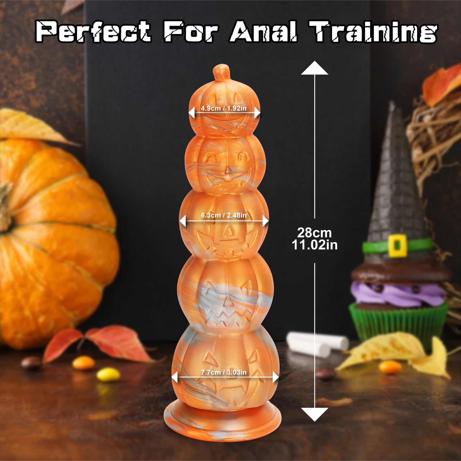 Fantasy Monster Dildo, Anal Dildos Anal Beads for Men, 7.87 Inch Silicone Knot Dildo with Suction Cup, Realistic Dildos for Women, Soft Fat Ribbed G Spot Prostate Fake Penis, Adult Sex Toys: 11.02 Inch Huge Pumpkin Dildo