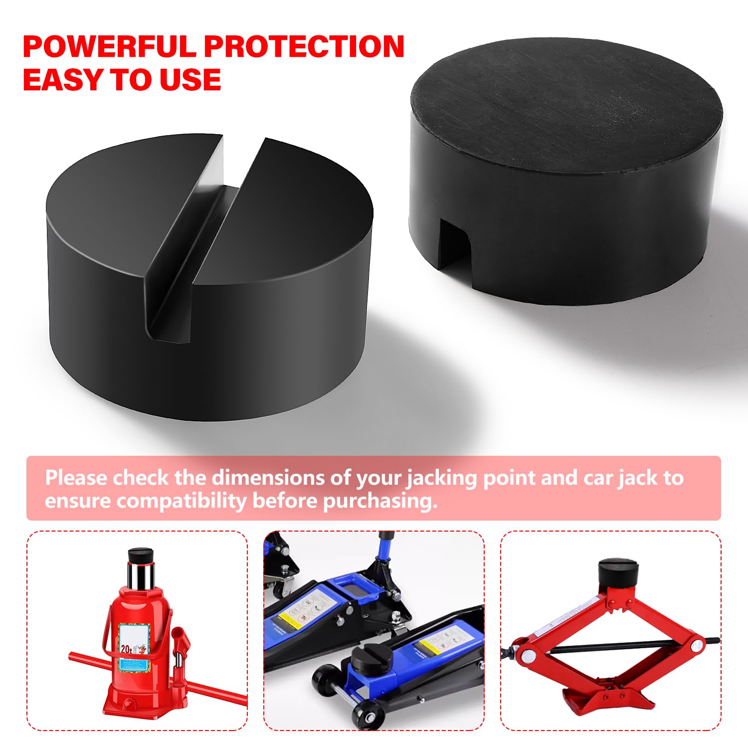 YIXISI Car Jack Pad Almohadilla de Goma, Almoadilla de Gato Universal Bloque de Goma con Ranura, Goma Gato Hidraulico Bloqu, para Gato Hidráulico Universal — view 4