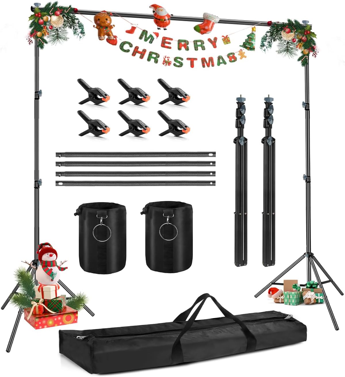 Backdrop Stand for Parties, HEMMOTOP 10x7.5ft Heavy Duty