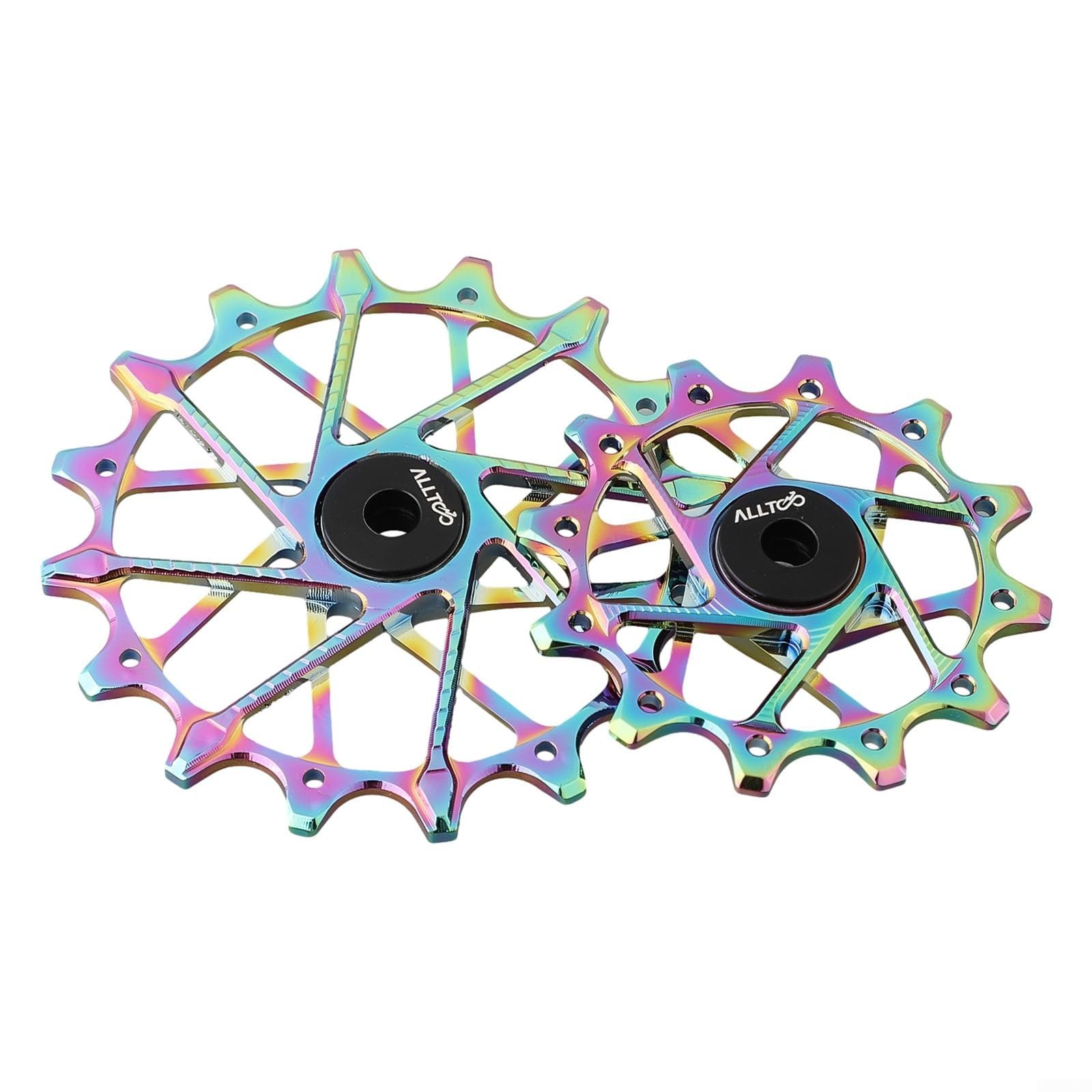 Lot de 2 poulies de dérailleur arrière de vélo, 12T + 16T, roulement à billes pour Sram, 67,4 x 7,5 mm, alliage d'aluminium, 16T est une roue étroite et large