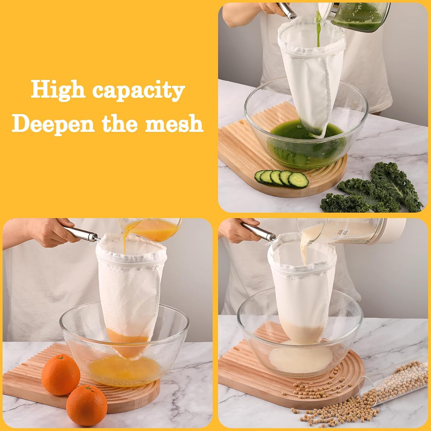 WMKGG Ultra Fine Mesh Strainer Bags,Cheese Cloth Bag for Straining