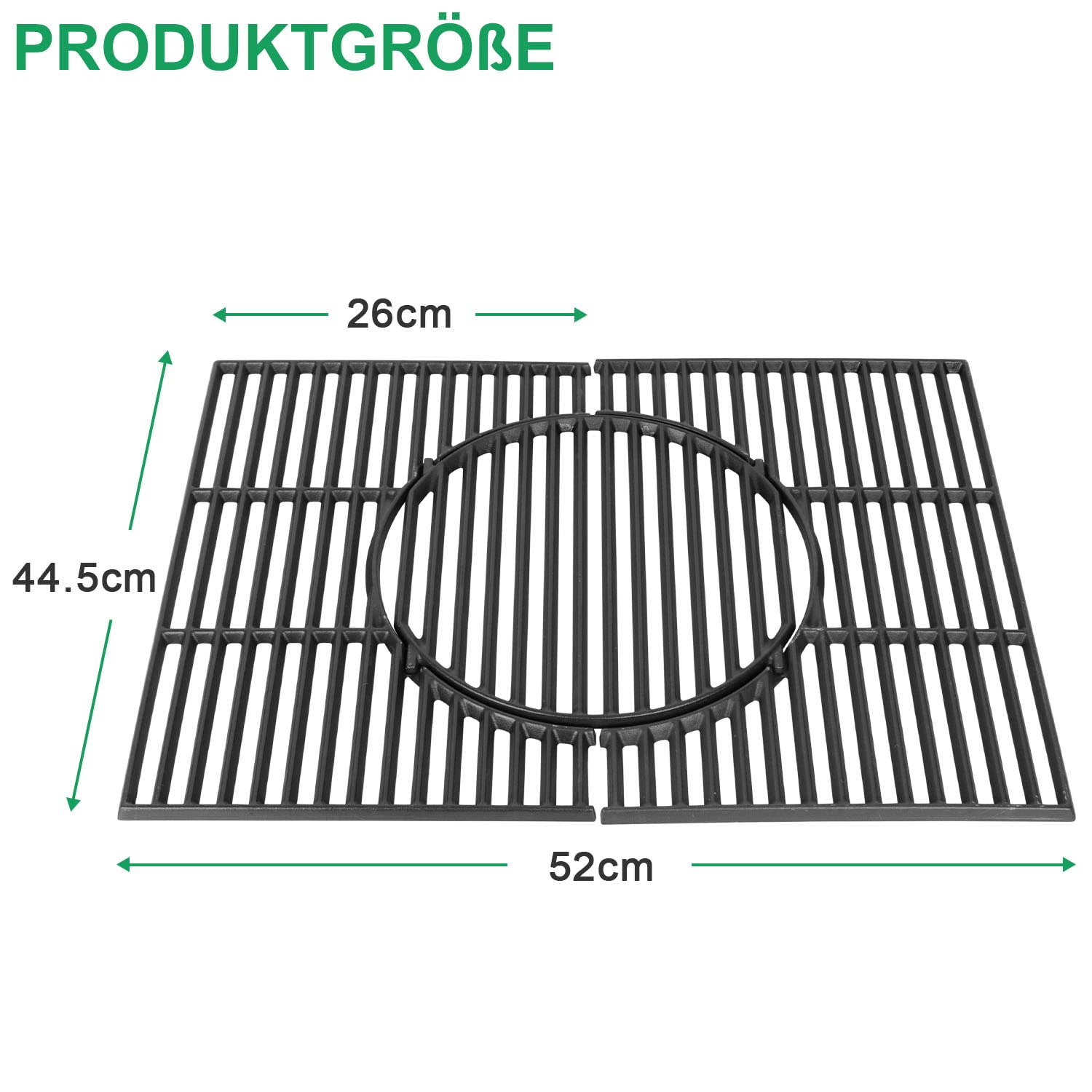WELL GRILL Żeliwny ruszt do grillowania 44,5 cm, z wyjmowaną okrągłą wkładką do grilla gazowego Weber Spirit I & II 200 Series 200, Spirit E-210 E-220 S-210 S-220, do grilla gazowego Weber Gourmet BBQ