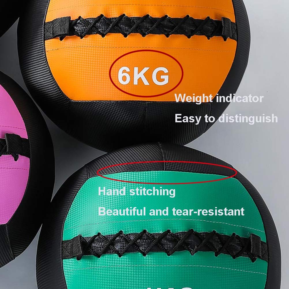 Palle AGYH mediche Morbido Medicine Ball, Cuoio Sintetico Squash Palla Fitness, Usato for Muscle Training, Esercizio Aerobico, Allenamento di Resistenza, 8 Pesi, 2-12KG (Size : 2KG)