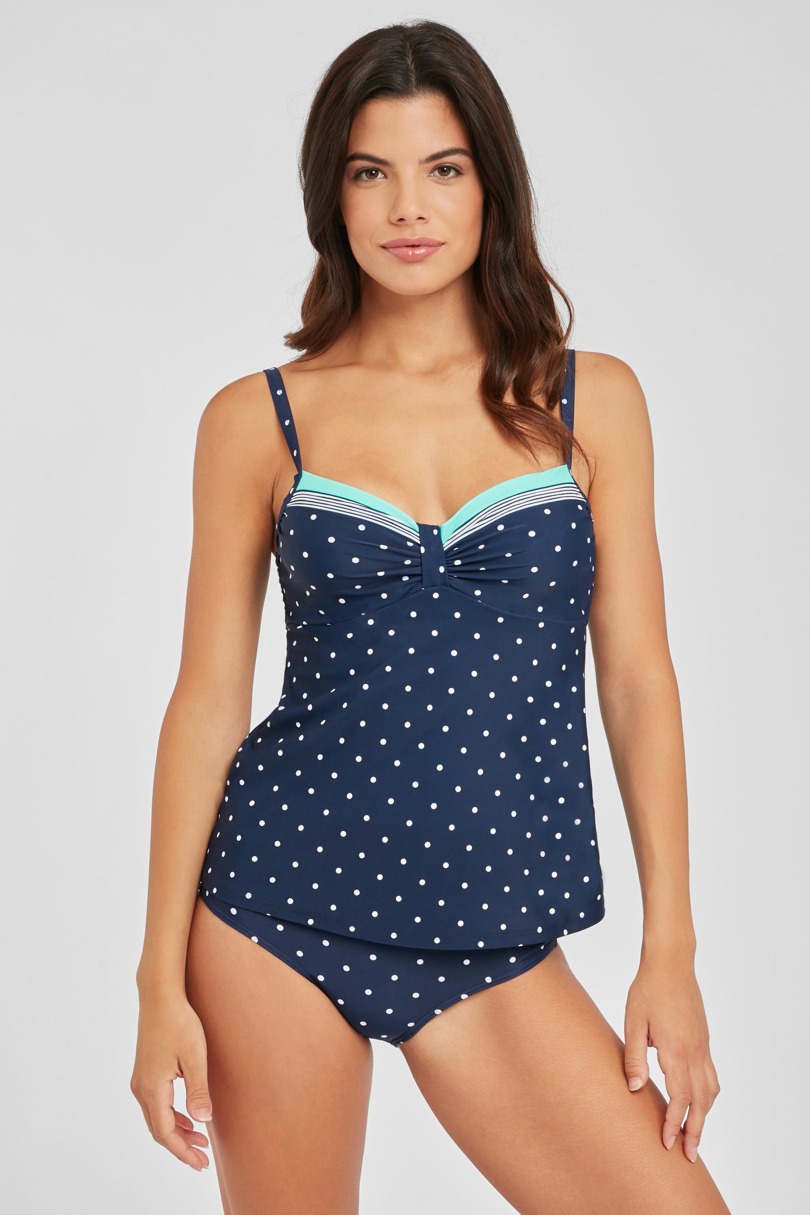 Lascana Damen Bügel-Tankini-Top bauchbedeckend, Miederverstärkung, verstellbare Träger, atmungsaktiv, hoher entspannte Stunden am Strand