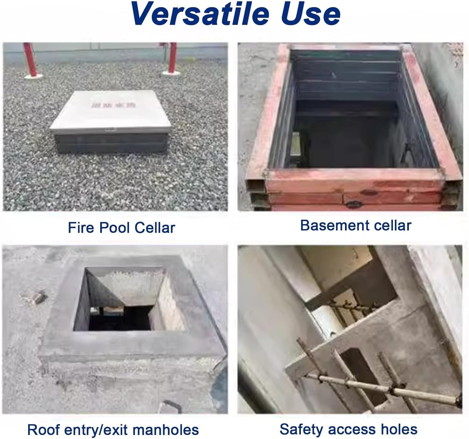 Roof Hatch Rain Cover Plate Cellar Export Lid, Attic Exit Cap with Gas Shock Strut & Handle & Seal Strip, Metal Loft Access Lid for Basement Well(31.5x39.4in/80 x 100 cm)