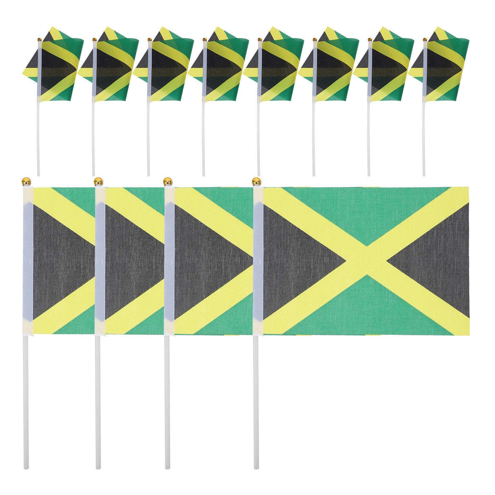 Drapeaux Jamaïcains légers - Lot de 100 bâtons faciles à agiter pour fête