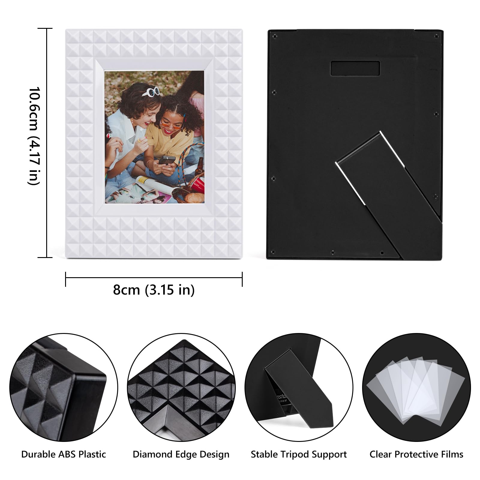 HIYQIN 2x3 Mini Photo Frame, 6 Pack Mini Plastic Photo Frame Compatible with Fujifilm Instax/Polaroid 2 x 3 Film - Image 2