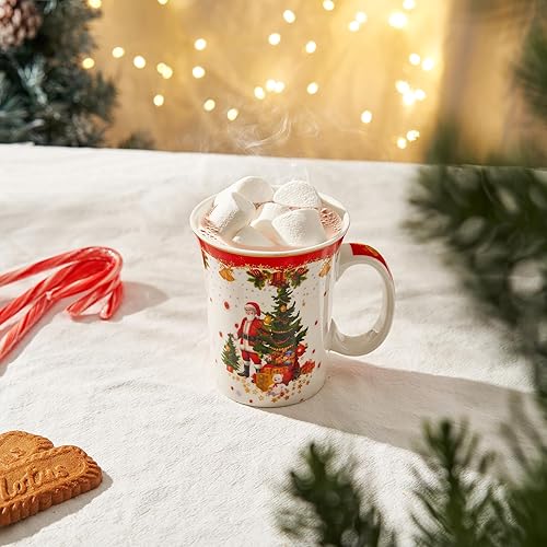 Vista 40 de Taza festiva de muñeco de nieve de Navidad, apta para microondas y lavavajillas, tazas navideñas de 10.5 onzas para café, chocolate caliente, ponche