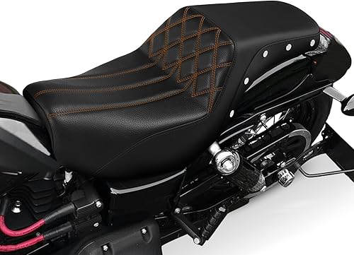 Vista 195 de Asiento de motocicleta para conductor y pasajero, apto para Harley Dyna Wide Glide Low Rider Street Bob Fat Bob FXDF Super Glide Custom FXDC