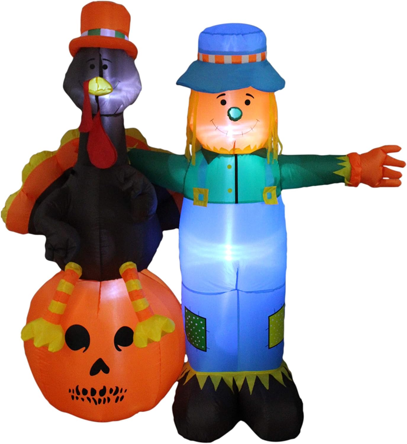 6 Foot Thanksgiving Inflatable Scarecrow + Turkey + Pumpkin