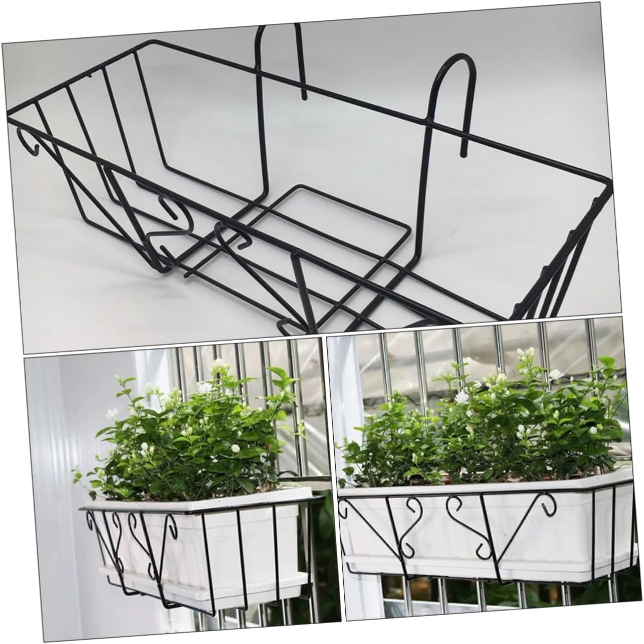 2Pcs Durable Wall Mounted Plant Rack Hanging Flower Pot Holder for Railing for Displaying Orchids and Plants Outdoor Spaces