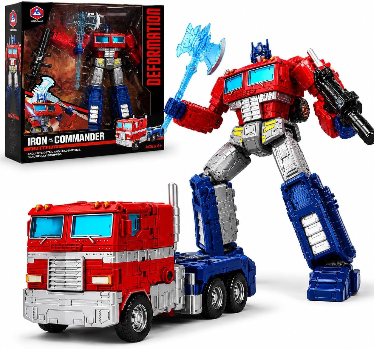 Transformers One Prime Changer Optimus Prime 12-Inch (28cm) BIG Size Robot Action Figure, Car Toys for Boys, Kids Toy Truck Transformer, Gift Toys for Ages 6+ (Optimus Prime)