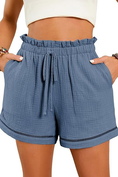 High Waisted Casual Shorts with Pockets