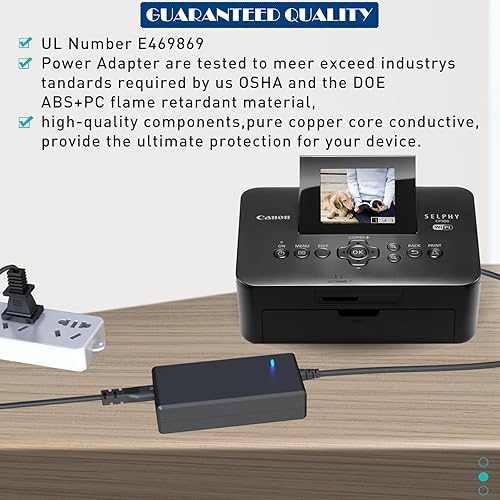 Miniatura 3 de Cable de alimentación de 24 V con certificación UL para impresora Canon SELPHY CP1300 CP1200 CP1500 CP910 CP900 CP800, para escáner Fujitsu fi-7160