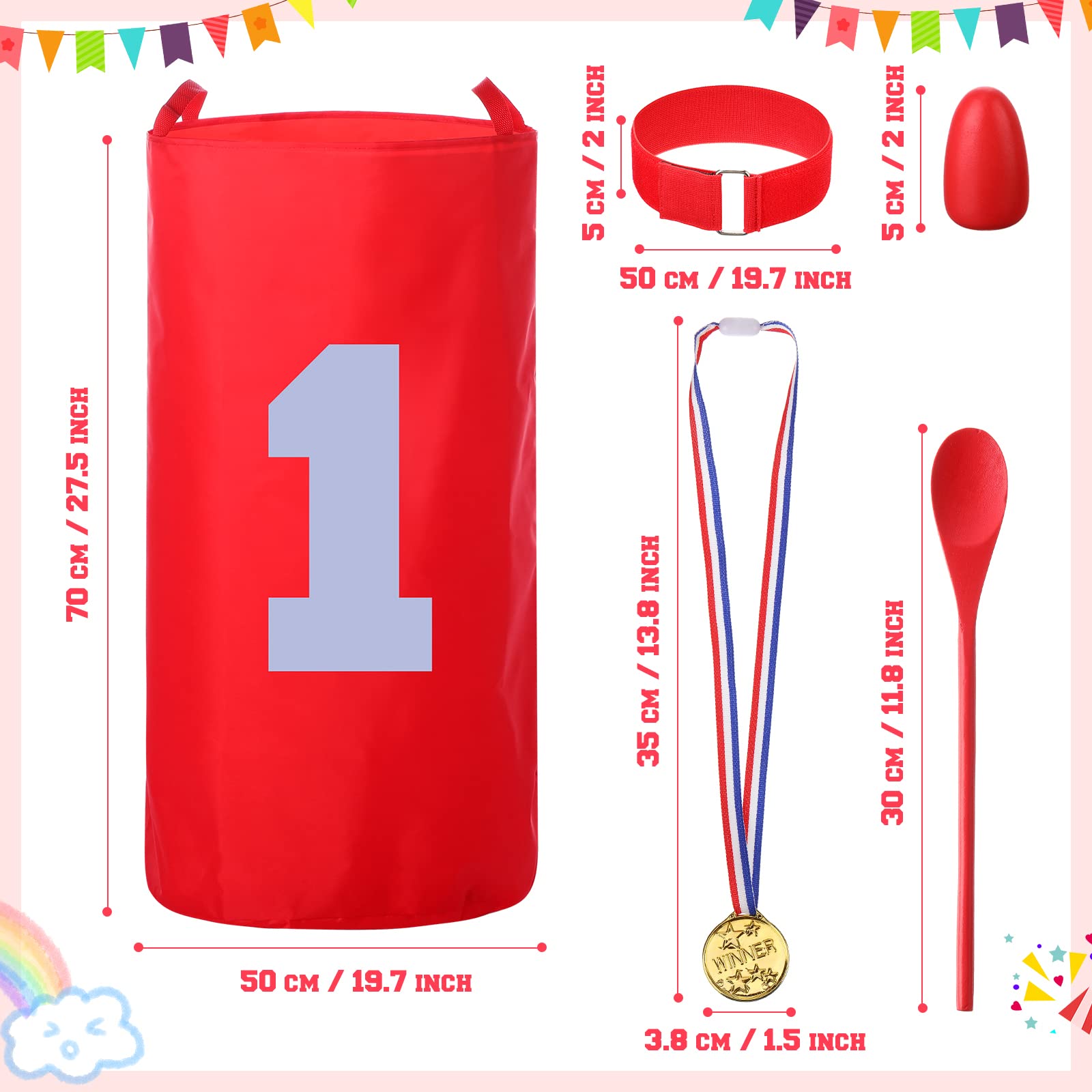 40 Packs Outdoor Games Potato Sack Race Bags for Kids and Adults, with 3 Legged Race Bands, Egg and Spoon Race Backyard Field Day Birthday Party Games Outdoor Carnival Lawn Games Kids and Family