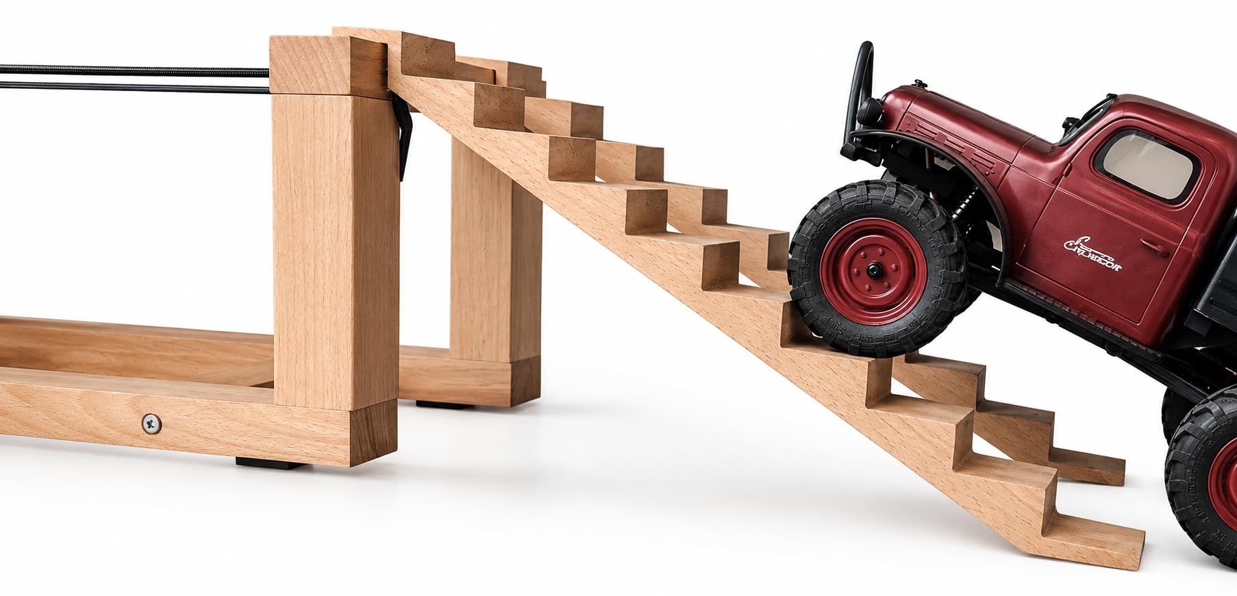 Tight Rope Drive Challenge RC Crawler Truck Stairs & Rope Bridge Obstacle 1/24 1/18 Escala RC Course Track (No incluye camión)