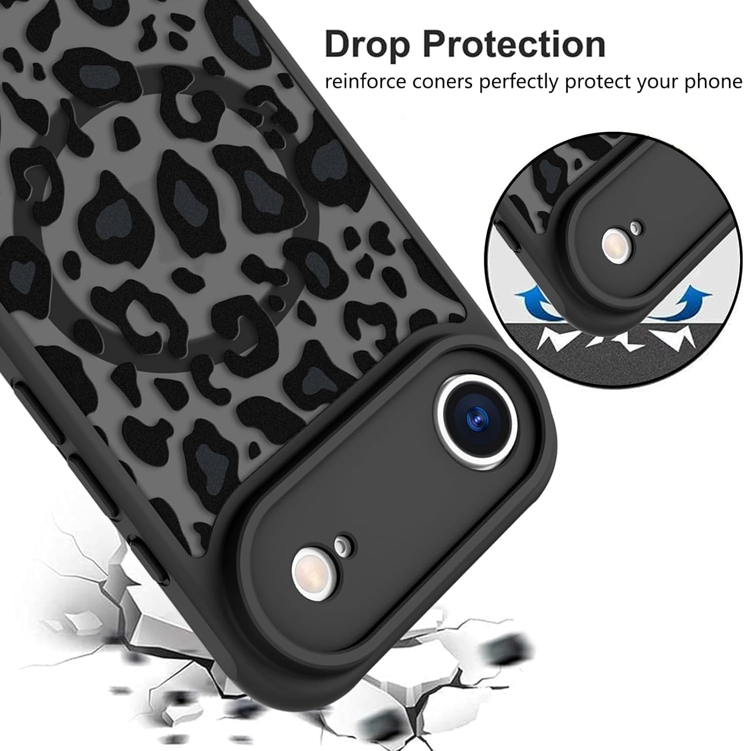 KANGHAR Case Compatible with iPhone Air Leopard Printed Pattern [Compatible with Magsafe] Cute Cheetah Protective Magnetic Case for Girls Women Men 6.5" - Image 4