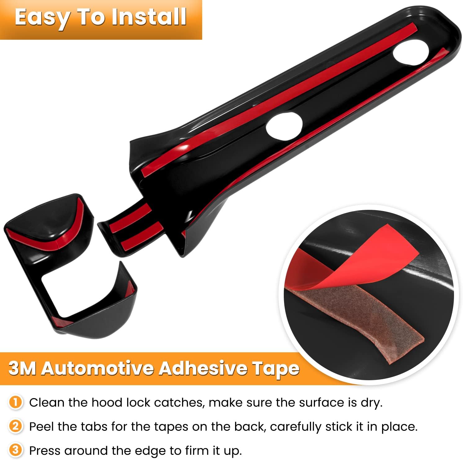 Jeep Wrangler JL JLU Tailgate Hinge Cover Trim Exterior Accessories Decoration - 2018-2024, 2-Door & 4-Door, Spare Tire Bracket Cover (Black, 2PCS)