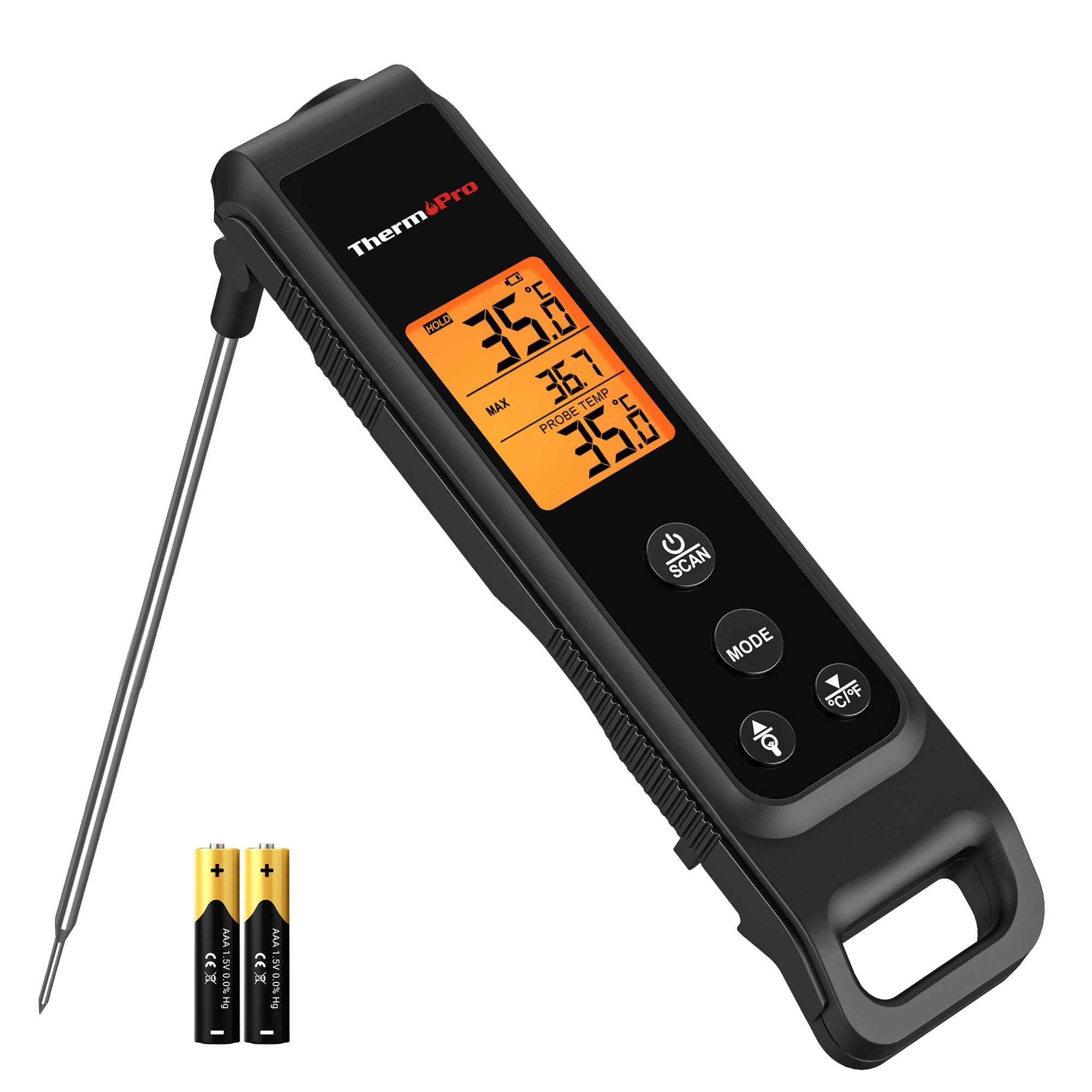 【1台2役】ThermoPro 料理温度計 非接触・接触両用型 赤外線温度計 デ…