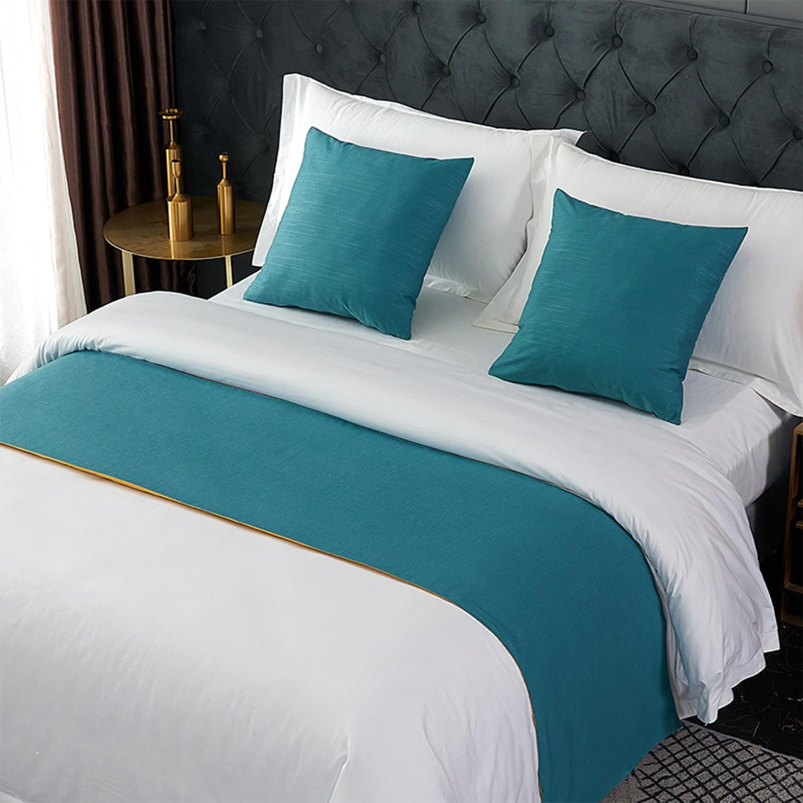 Hôtel Chemin De Lit Echarpe Couleur Unie Coureurs De Lit Couvre-lits Écharpe King Size Serviette