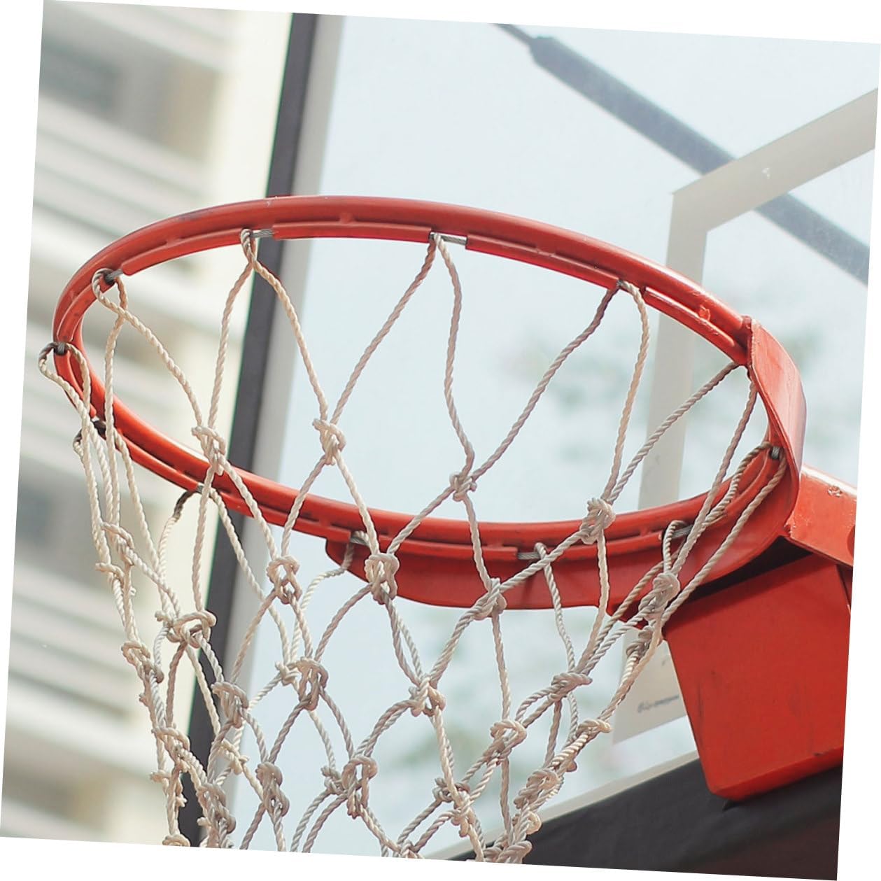 2pcs Basketball Net String Replacement Heavy Duty Plastic-Coated Steel Wire Rope with Aluminum Buckle for Outdoor Basketball Hoop Accessories