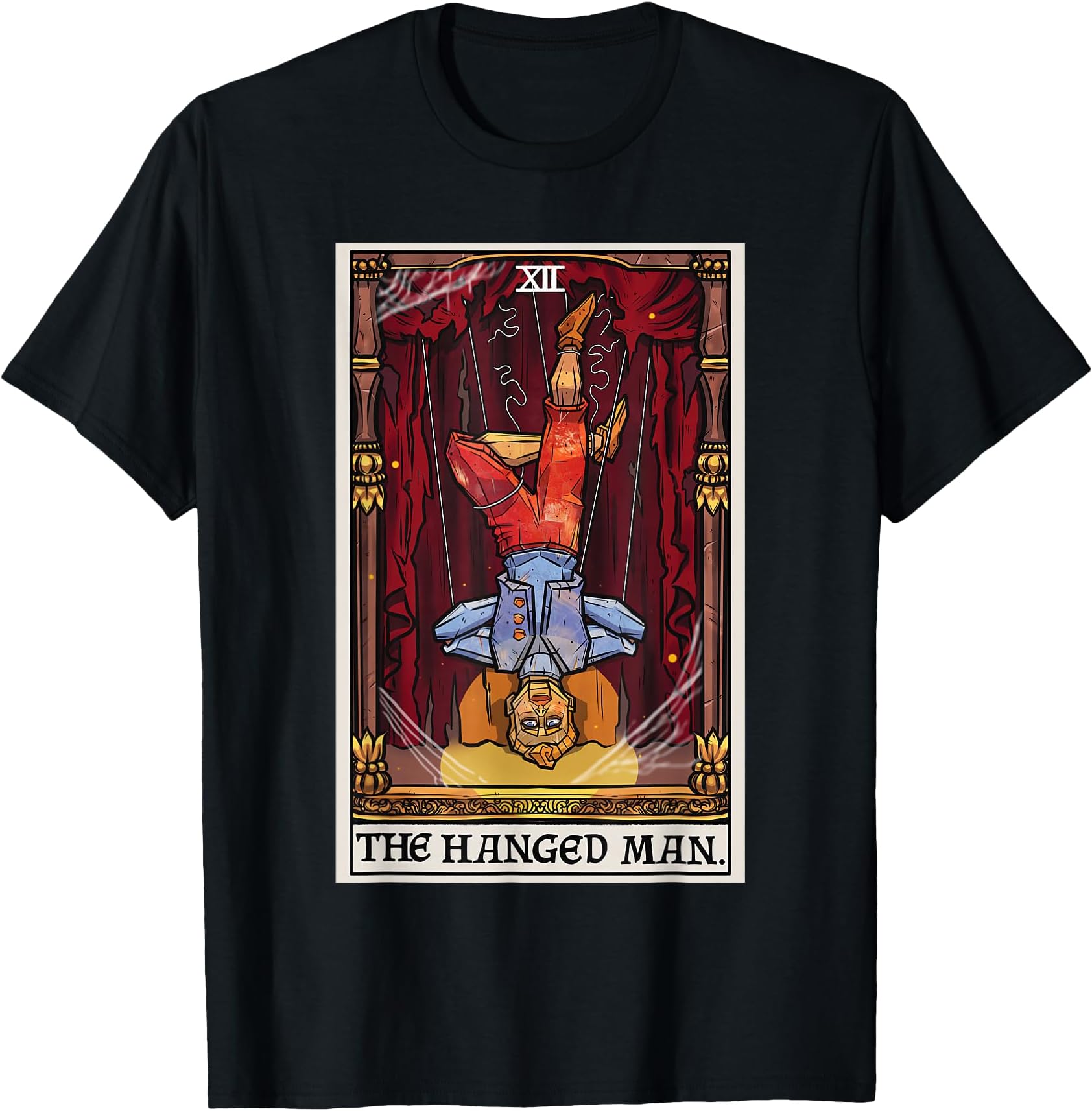 The Hanged Man Tarot Card Halloween Vintage Marionette Goth T-Shirt