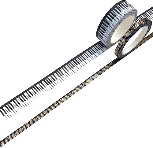 Paper House Productions Sticky Pix Piano Recital Juego de 2 rollos de cinta Washi para álbumes de recortes y manualidades