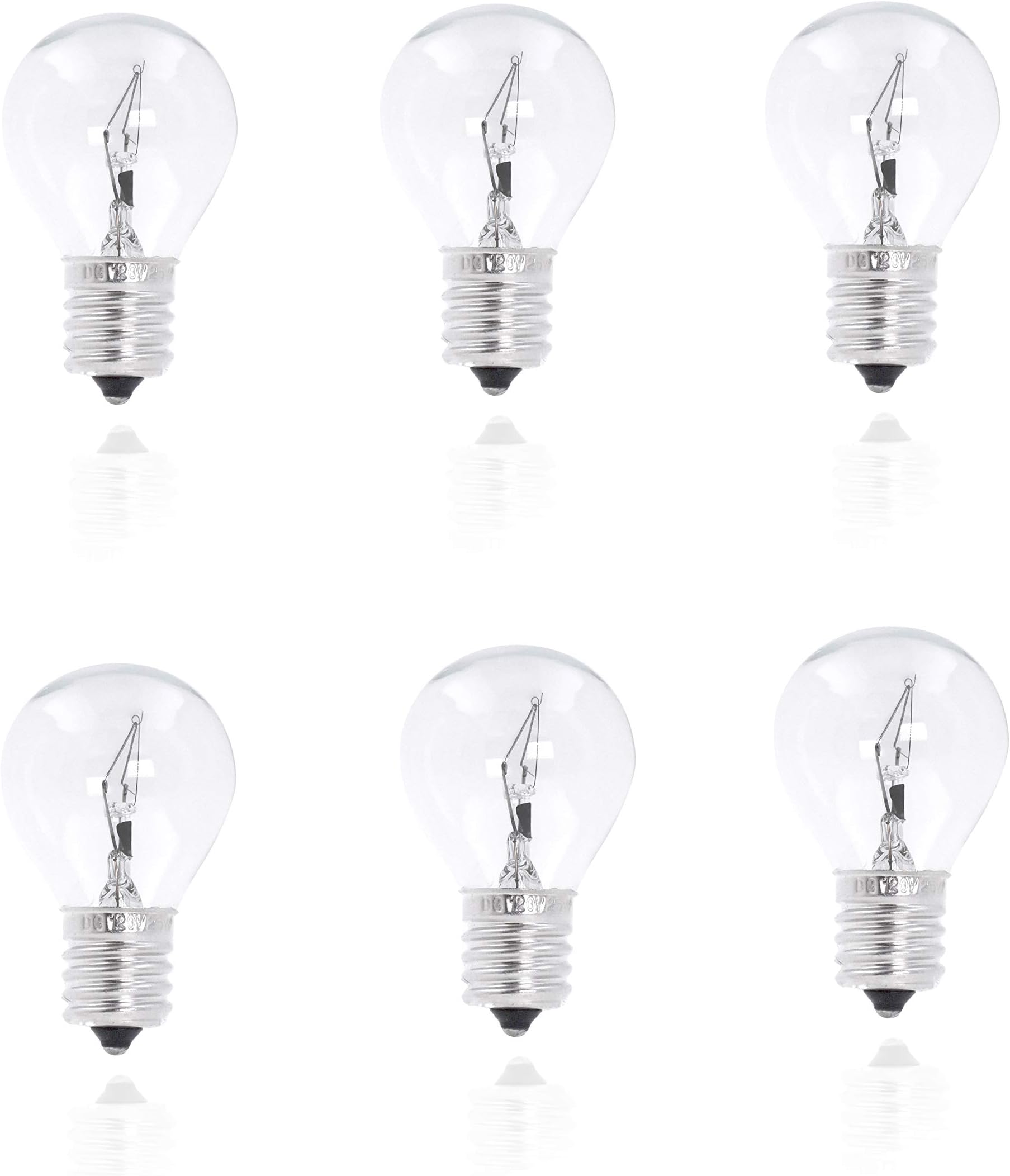 Mandala Crafts Lava Lamp Light Bulb 25 Watt S11 E17 120v Glitter Lamp Bulb - Lava Lamp Replacement Bulb 25w – Dimmable Warm White Lava Light Bulb for Lava Lamp 6-Pack