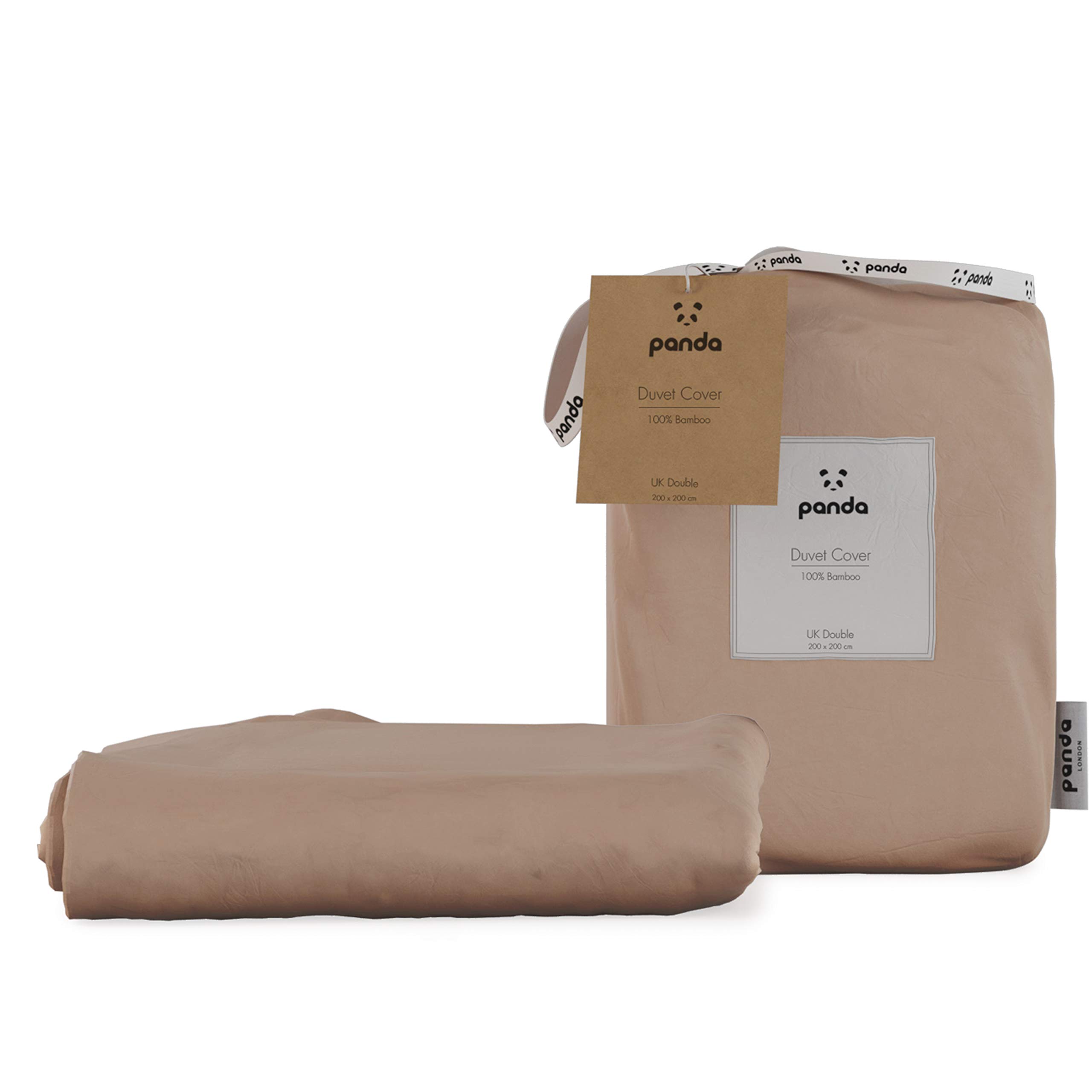 Panda Vintage Pink Panda® 100% Bamboo Organic Duvet Cover - Uk Double, | Breathable, Hypoallergenic, Antibacterial | High Thread Count | Natural Choice For Skin & Hair | Thermoregulating For Quality Sleep