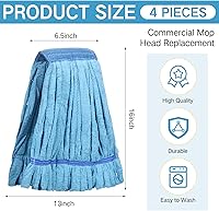 Vista 2 de Lallisa 4 piezas de repuesto para cabezal de trapeador comercial, de microfibra, industriales, repuestos para limpieza de suelos para uso industrial