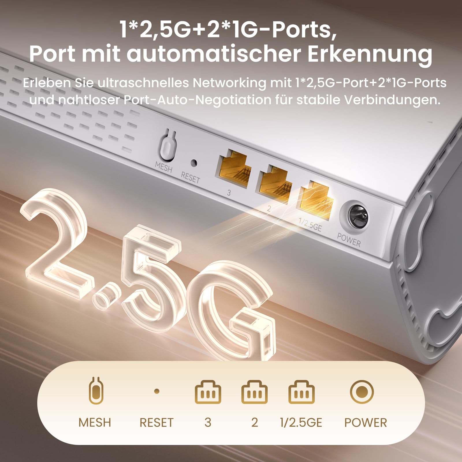 Tenda ME6 Pro Wi-Fi 7 Mesh System, (BE5100 Dual-Band 2,4GHz 688Mbit/s, 5GHz 4323Mbit/s) Breite Abdeckung,1x 2,5G & 2xGigabit Ports, Ethernet-Backhaul, EasyMesh, MLO, VPN, Nahtloses Roaming, 3er-Pack