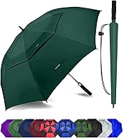 Vista 13 de Paraguas de golf extragrande de 62, 68 y 72 pulgadas, con doble dosel ventilado, resistente al viento, impermeable, de apertura automática