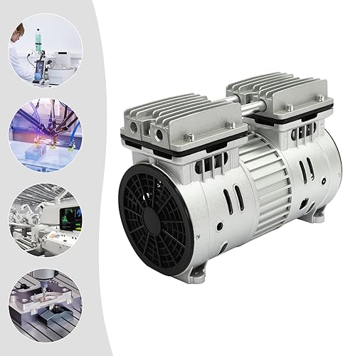 Miniatura 3 de Bomba de aire silenciosa sin aceite, cabezal de bomba de aire pequeño de 110 V 550 W, motor de cobre, bombas de vacío sin aceite de 1700 RPM,