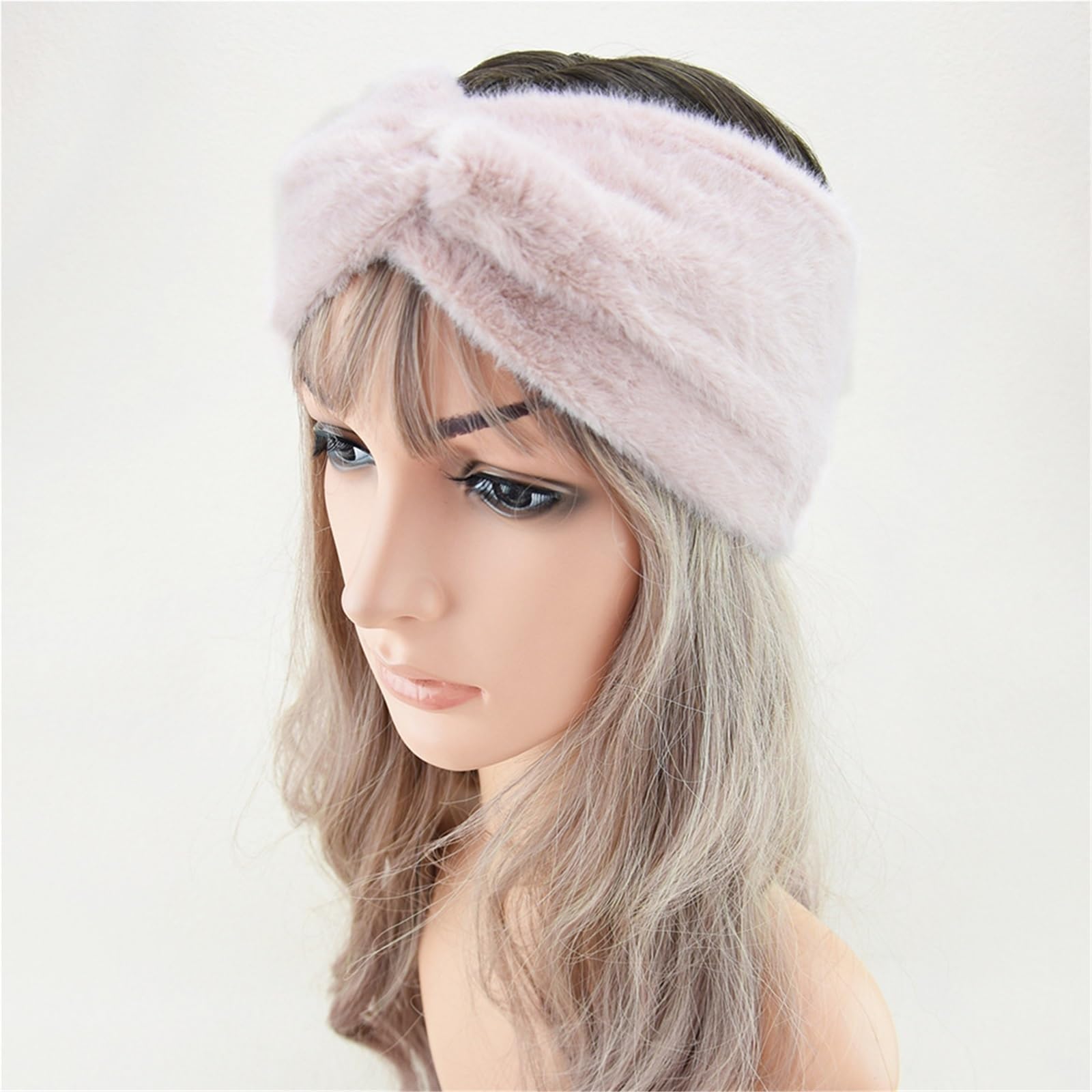 Stirnband 2 Stück Stirnbänder Gestricktes Stirnband Festes elastisches Twist-Haarband Haarschmuck Warmes Haarband Haarbänder Stirnbänder Winter Stirnband(Blue)