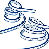 Vista 1 de 2 Pieces 24'' and 36'' Flexible Curve Rulers Double Side Scale Ruler for Sewing Woodworking Engineering Drawing Design Graphics Garment