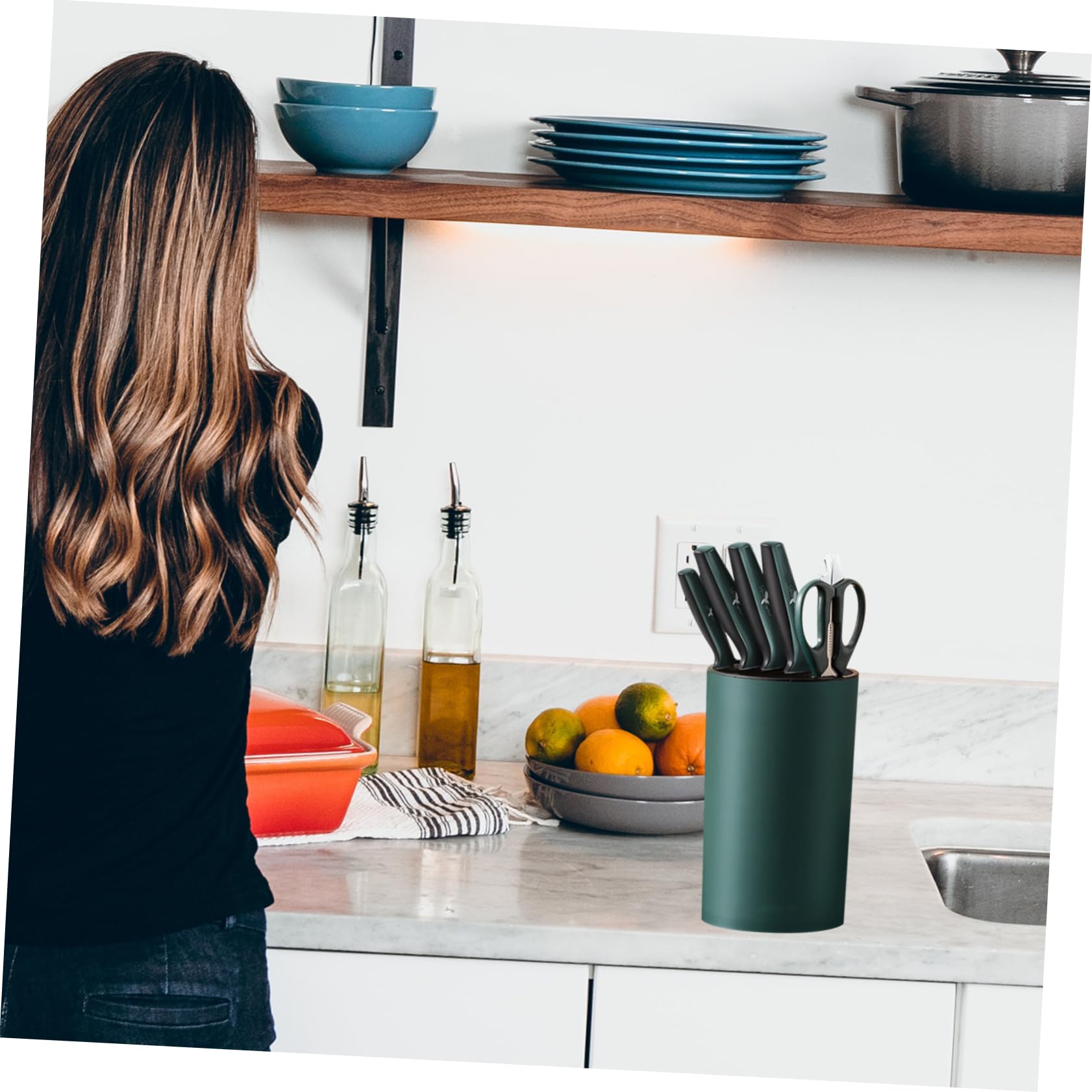 Cabilock Kitchen Cutter Organizer Multifunctional Storage Rack for Utensils Versatile Cutter Holder with Varying Slot for Easy Access Space Saving