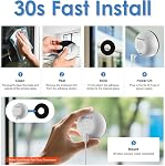 2K Window Camera, WiFi Indoor Camera for Home Security with Starlight Night Vision, 24/7 Recording, 6.5 Ft 2 Meters Long Cable